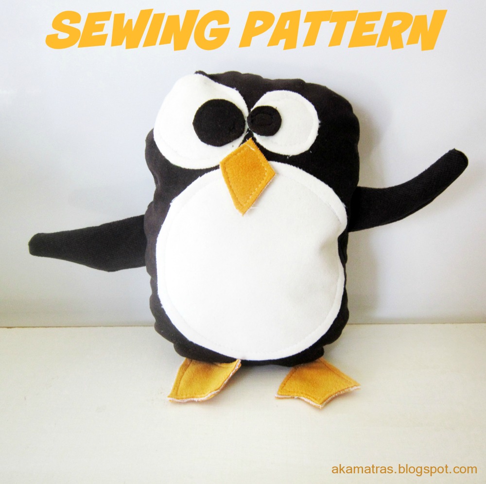 Penguin Stuffed Animal Sewing Pattern Plushie Patterns